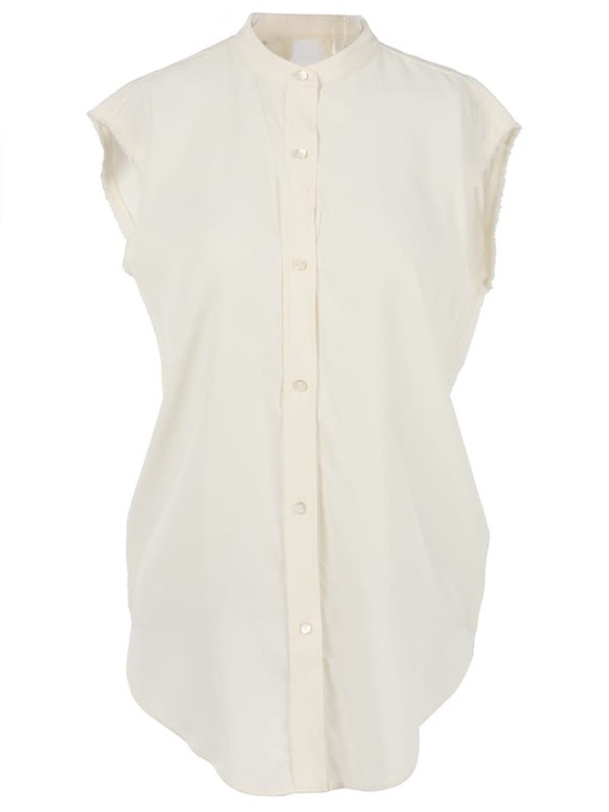 Helmut Lang Tops - Helmut land white sleeveless blouse with gathered sides size small